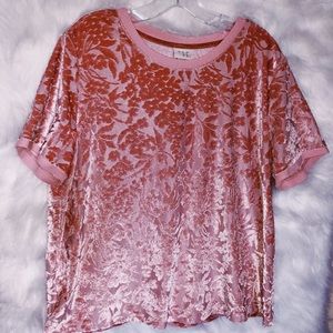 velvet floral patterned top